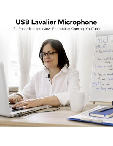Micrófono Lavalier USB MAONO AU-UL10 Omnidireccional 192kHz