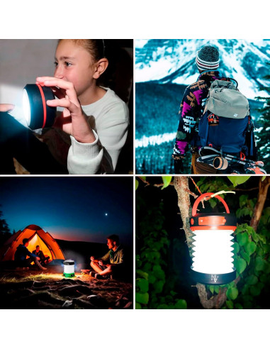 Linterna de Camping Solar Asaeh - Plegable, Recargable, Verde