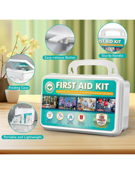 Kit de Primeros Auxilios General Medi 120 Piezas Estuche Duro Kit de Primeros Auxilios General Medi 120 Piezas Estuche Duro