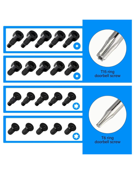 Juego de Puntas y Tornillos para Timbre Ring - 20 Piezas Juego de Puntas y Tornillos para Timbre Ring - 20 Piezas