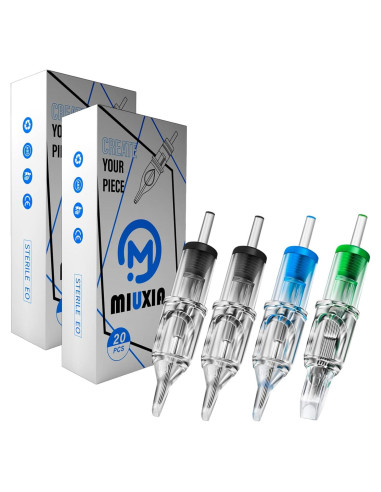 Agujas de Cartucho para Tatuar MIUXIA 40 Pcs Mezcla Variada