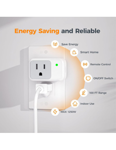 Enchufe de Control Remoto TESSAN 1250W 100ft Inalámbrico