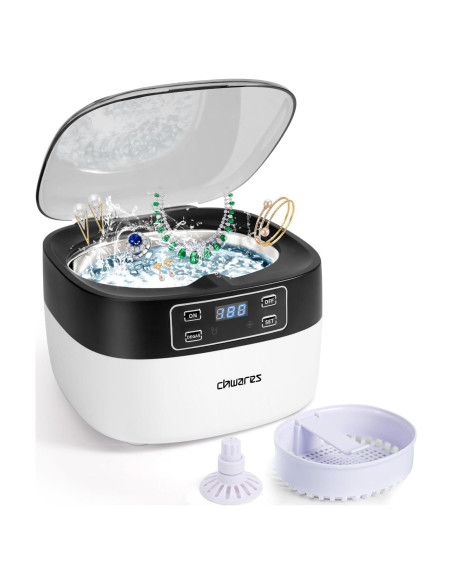 Limpiador Ultrasónico de Joyas CHWARES 750ml 40kHz Pantalla LED Limpiador Ultrasónico de Joyas CHWARES 750ml 40kHz Pantalla LED