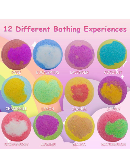 Bombas de baño para niños TTRWIN con juguetes sorpresa - 12 unidades Bombas de baño para niños TTRWIN con juguetes sorpresa - 12 unidades
