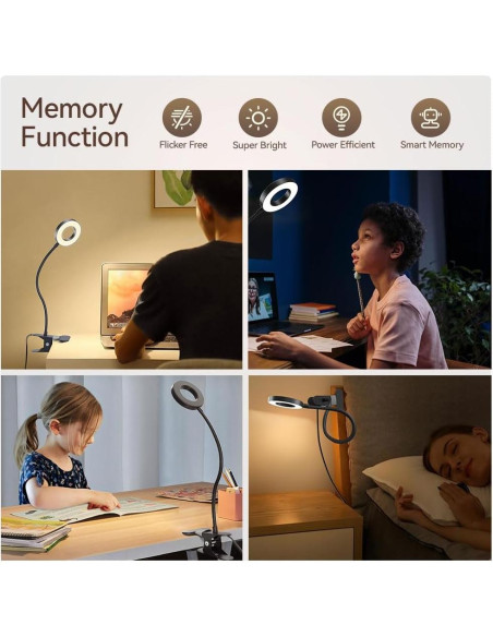 Lámpara de Escritorio LED Clip Shenzhen LAM30B 3 Modos 10 Niveles Lámpara de Escritorio LED Clip Shenzhen LAM30B 3 Modos 10 Niveles