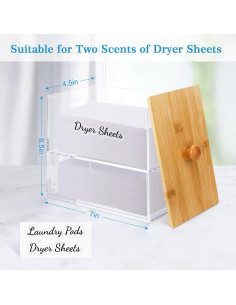 Soporte para Hojas de Secadora JYPS con Cajón y Tapa de Bambú 2