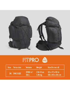 Mochila Kelty Redwing 36L Negra con Marco Interno y Ventilación 2