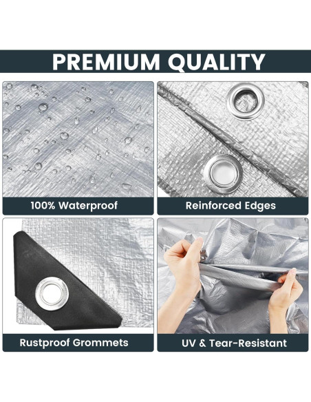 Lona Impermeable TICONN 1.83m x 2.44m 5.5 Mil Resistente UV Lona Impermeable TICONN 1.83m x 2.44m 5.5 Mil Resistente UV