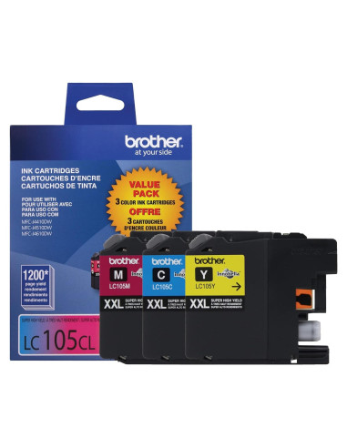 Tinta Brother LC1053PKS - Paquete de 3 Colores Cian, Magenta, Amarillo