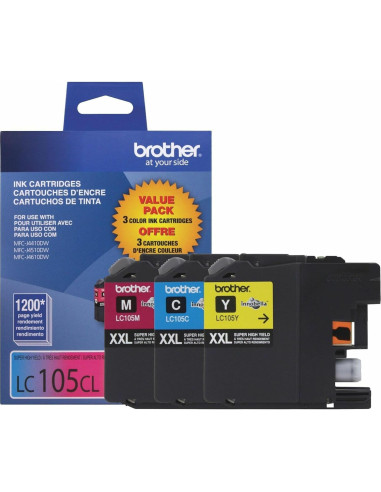 Tinta Brother LC1053PKS - Paquete de 3 Colores Cian, Magenta, Amarillo