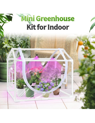 Mini Invernadero Interior Vercome 65x40 cm con Luz LED 14W