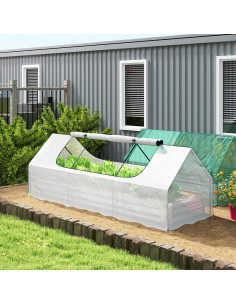 Huerto Elevado Galvanizado Outsunny 2.62m con Mini Invernadero 2