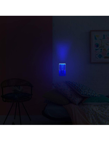 Paquete de 2 luces nocturnas LED azul con sensor automático