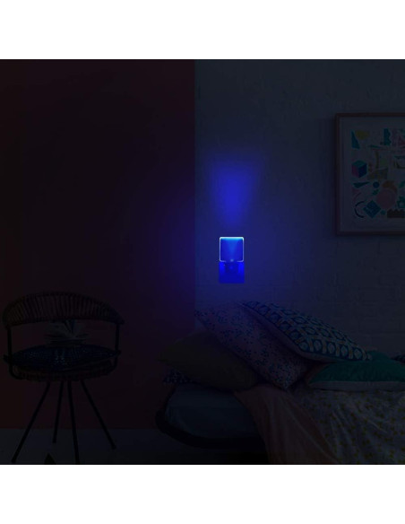Paquete de 2 luces nocturnas LED azul con sensor automático Paquete de 2 luces nocturnas LED azul con sensor automático
