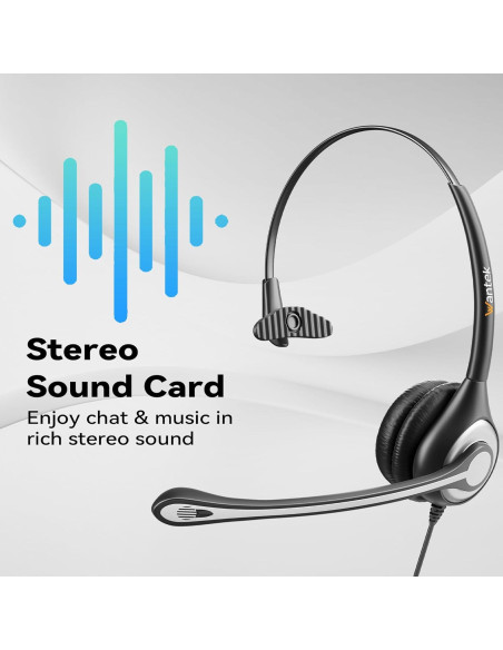 Auricular USB Wantek H-USB600-SC con Micrófono y Cancelación de Ruido Auricular USB Wantek H-USB600-SC con Micrófono y Cancelación de Ruido