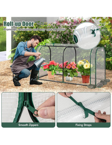Invernadero Mini Portátil Happygrill 118x55x60 cm Blanco