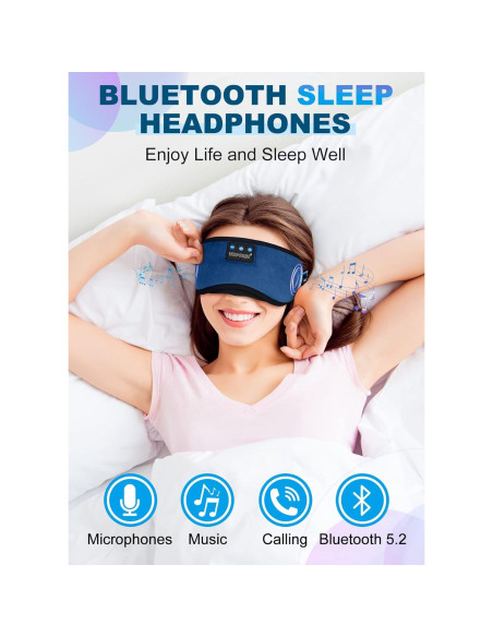 Auriculares para dormir TOPOINT Bluetooth 5.2, máscara de sueño Auriculares para dormir TOPOINT Bluetooth 5.2, máscara de sueño