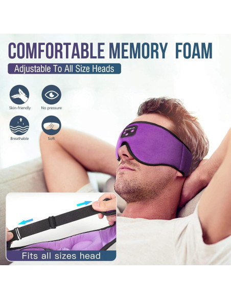 Máscara de Sueño Bluetooth Boodlab con Altavoces Estéreo Máscara de Sueño Bluetooth Boodlab con Altavoces Estéreo