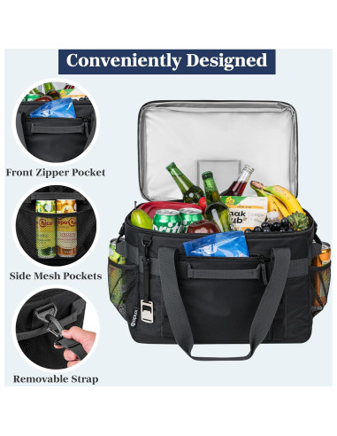 Bolsa Térmica OPUX 48 Latas Aislada Plegable Negra