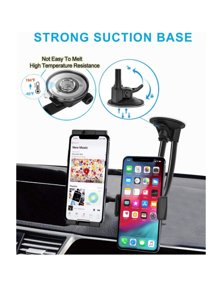 Soporte de Tablet y Teléfono para Coche Woleyi Doble Brazo 36cm Soporte de Tablet y Teléfono para Coche Woleyi Doble Brazo 36cm