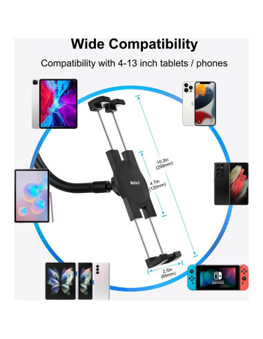 Soporte para Tablet Woleyi con Ventosa Ajustable 4.7-13"