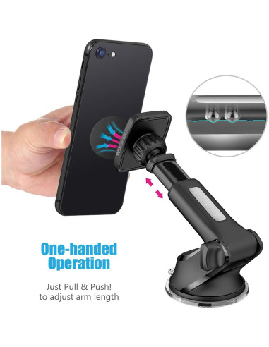 Soporte Magnético para Teléfono de Auto WixGear - Brazo Telescópico