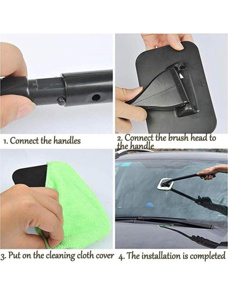Limpiador de Ventanas de Auto STEVE YIWU con 4 Fundas y Spray 30ml Limpiador de Ventanas de Auto STEVE YIWU con 4 Fundas y Spray 30ml