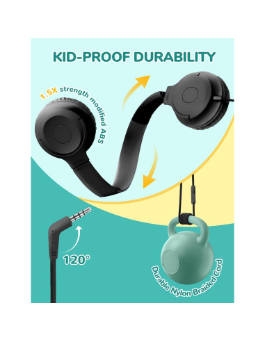 Auriculares iClever IC-HS27 para Niños, Volumen Seguro 85dBA, 5 Unidades