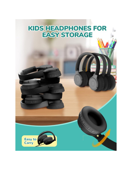 Auriculares iClever IC-HS27 para Niños, Volumen Seguro 85dBA, 5 Unidades Auriculares iClever IC-HS27 para Niños, Volumen Seguro 85dBA, 5 Unidades