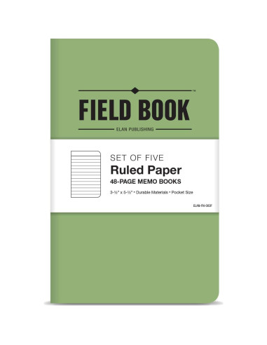Cuaderno de Campo Elan Publishing Verde Rayado Paquete de 5