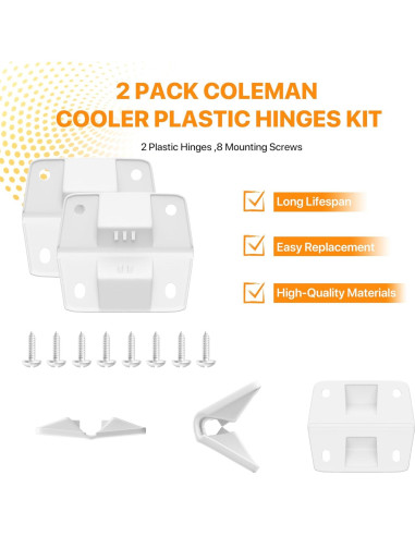 Kit de Bisagras de Plástico LBB-Parts para Enfriadores Coleman