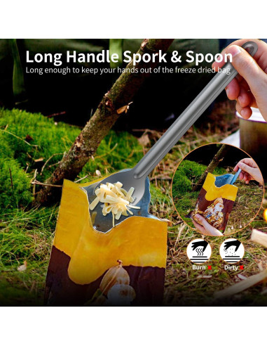 Set de Cuchara y Spork de Titanio OUTXE 22 cm Ultraligero