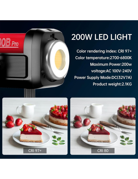 Kit de Iluminación Continua GVM PRO200B 200W con Control DMX Kit de Iluminación Continua GVM PRO200B 200W con Control DMX