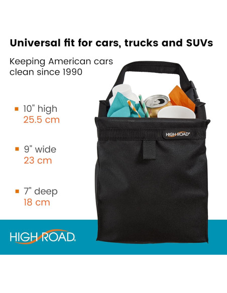 Bolsa de Basura para Auto TrashStash Impermeable 3 Galones Negro Bolsa de Basura para Auto TrashStash Impermeable 3 Galones Negro