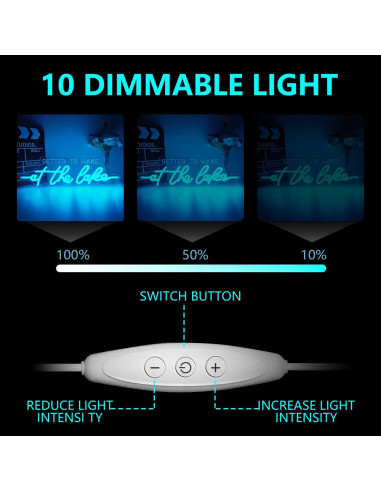 Letrero Neón Decorativo Dpaint Luz LED Ajustable Azul 30x10 cm