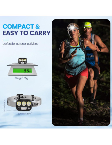 Linterna Frontal LED Daisiki Recargable Impermeable 500 Lúmenes