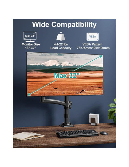 Soporte de Monitor VESA MOUNT PRO Ajustable 13-32" Negro Soporte de Monitor VESA MOUNT PRO Ajustable 13-32" Negro