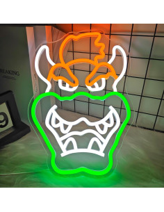 Cartel de Neón Redondo YvuYamg Bowser 33.8x23.6cm LED 2