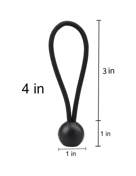 Cuerdas Bungee de Bola Negra AOPRIE 30 Unidades 10.16 cm Cuerdas Bungee de Bola Negra AOPRIE 30 Unidades 10.16 cm