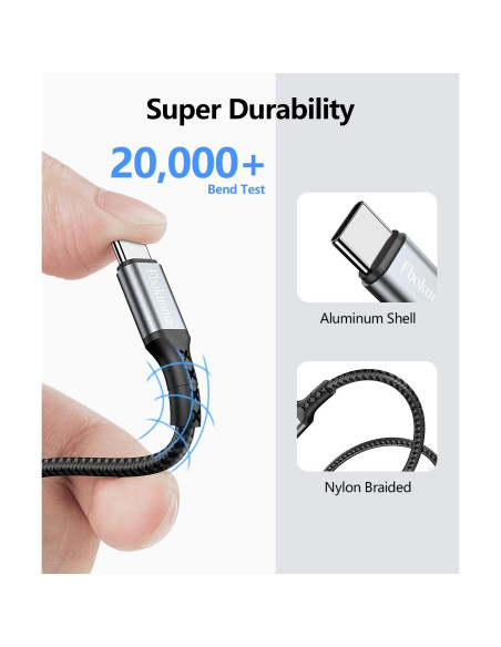 Cable USB C a USB C 30cm 65W Carga Rápida 3 Pack - Fbokunma Cable USB C a USB C 30cm 65W Carga Rápida 3 Pack - Fbokunma