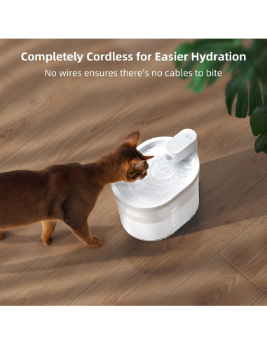 Fuente de Agua Inalámbrica para Gatos uahpet 2L con Filtro
