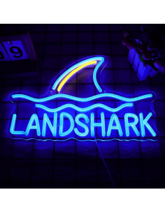 Luz de Neón Tiburón Land Shark 43x22.86 cm USB Azul 2