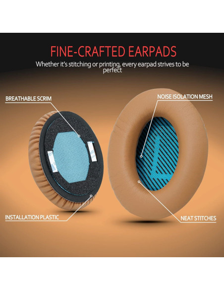 Almohadillas de Reemplazo Krone Kalpasmos para Auriculares Bose - Beige Almohadillas de Reemplazo Krone Kalpasmos para Auriculares Bose - Beige
