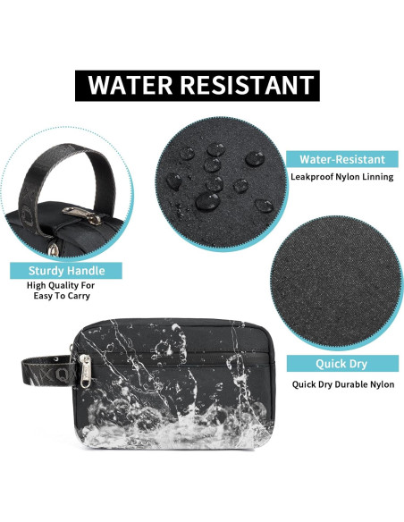 Bolsa de Aseo XQXA Negra para Hombres y Mujeres - Impermeable Bolsa de Aseo XQXA Negra para Hombres y Mujeres - Impermeable