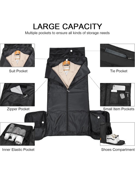 Bolsa de Ropa Seyfocnia 4 en 1 para Viaje Unisex 45L Bolsa de Ropa Seyfocnia 4 en 1 para Viaje Unisex 45L