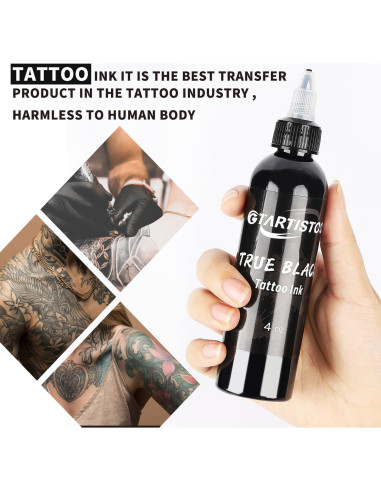 Tinta de Tatuaje Negra Profesional GTARTISTOO 120ml Vegana