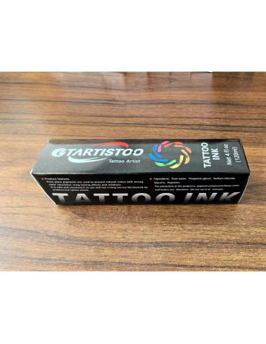 Tinta de Tatuaje Negra Profesional GTARTISTOO 120ml Vegana