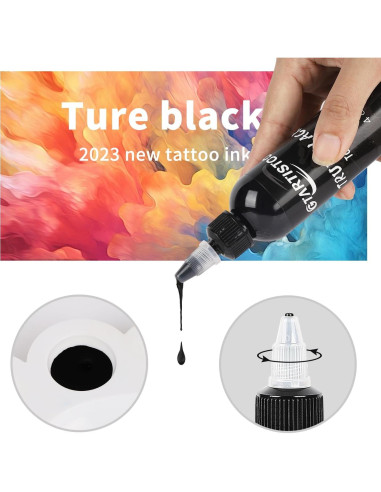 Tinta de Tatuaje Negra Profesional GTARTISTOO 120ml Vegana