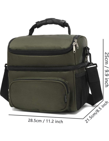 Bolsa Térmica de Almuerzo FlowFly Verde Militar Doble Capa Bolsa Térmica de Almuerzo FlowFly Verde Militar Doble Capa