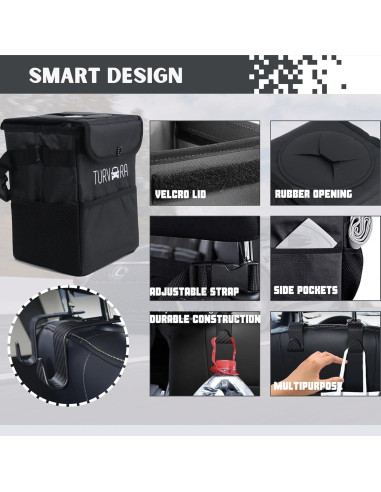 Bolsa de Basura para Auto Turvara 6L Impermeable con Ganchos